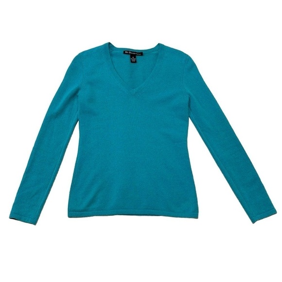 McDuff Essentials Sweater Women's XS Small Blue V-Neck Cashmere Pullover - Picture 4 of 13